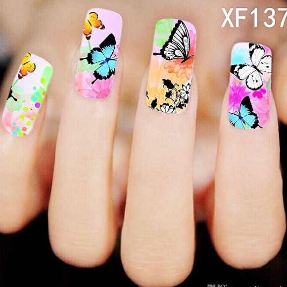 3 for $12 Nail Art Waterslide Tattoo Pink floral - Picture 7 of 7